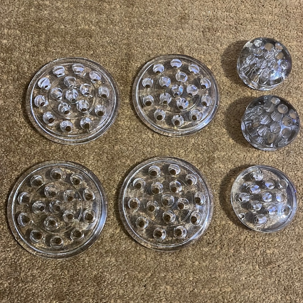 Lot of glass flower froggers